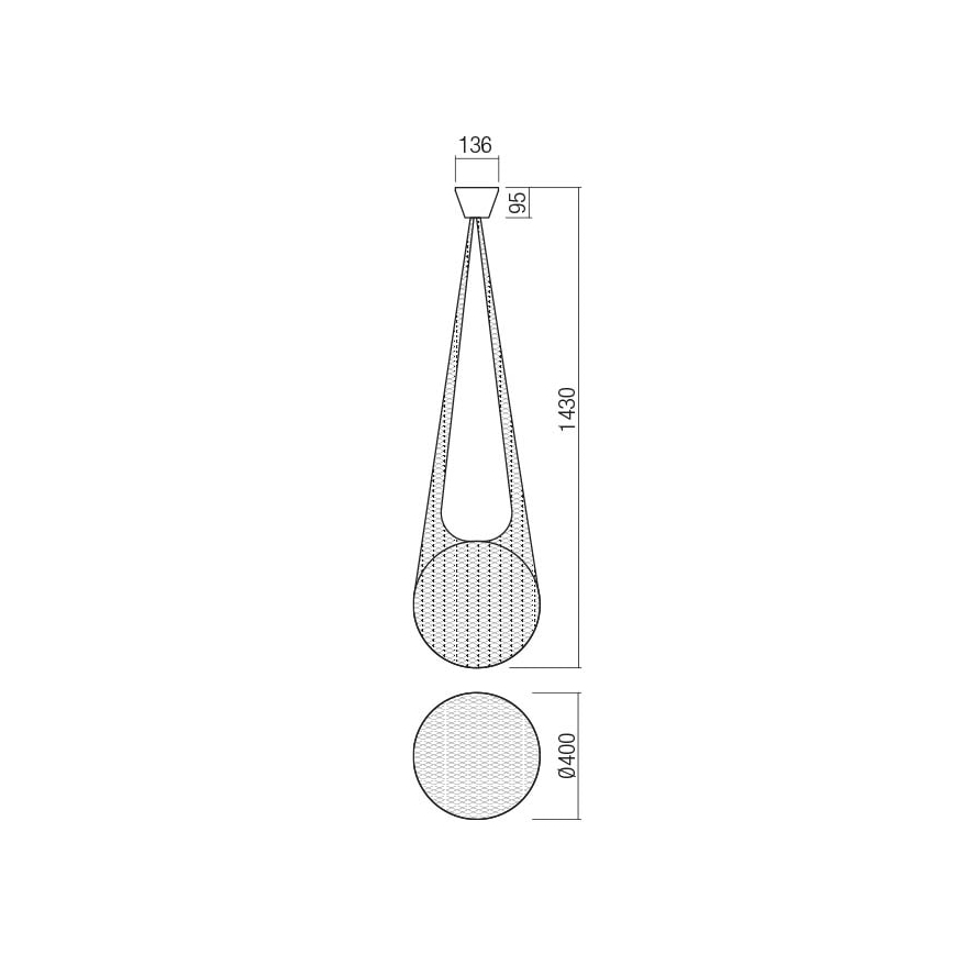 Redo 01-1974 - LED-люстра на тросе ALLURIA 1xE27/10W/230V Ø 40 см