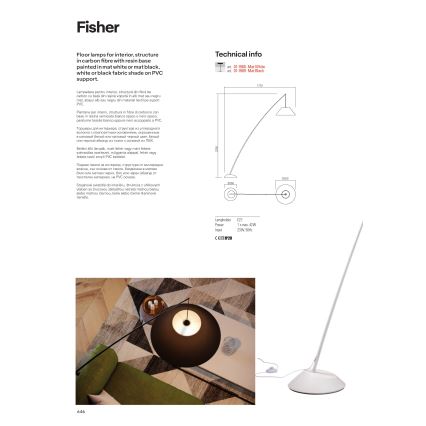 Redo 01-1988 - Торшер FISHER 1xE27/42W/230V білий