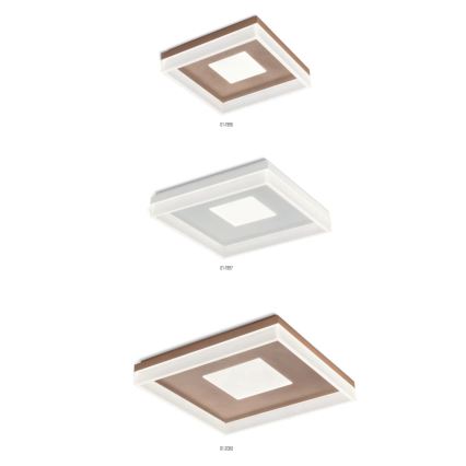 Redo 01-1998 - димований LED-стельовий світильник MAYA LED/42W/230V 42,5x42,5 см золотистий