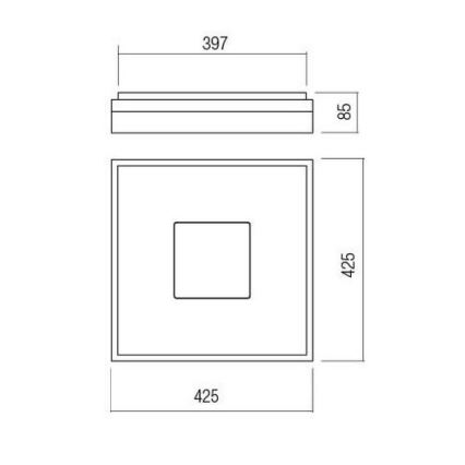 Redo 01-1998 - димований LED-стельовий світильник MAYA LED/42W/230V 42,5x42,5 см золотистий
