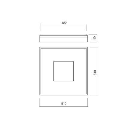 Redo 01-2000 - LED диммируемый потолочный светильник MAYA LED/55W/230V, 51×51 см, золотой