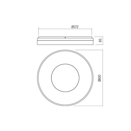 Redo 01-2004 - затемнюваний LED-стельовий світильник MAYA LED/75W/230V, діаметр 60 см, золотистий