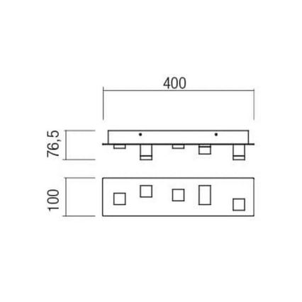 Redo 01-2013 - Стельовий LED світильник PIXEL LED/15W/230V 3000K 40x10 см чорний