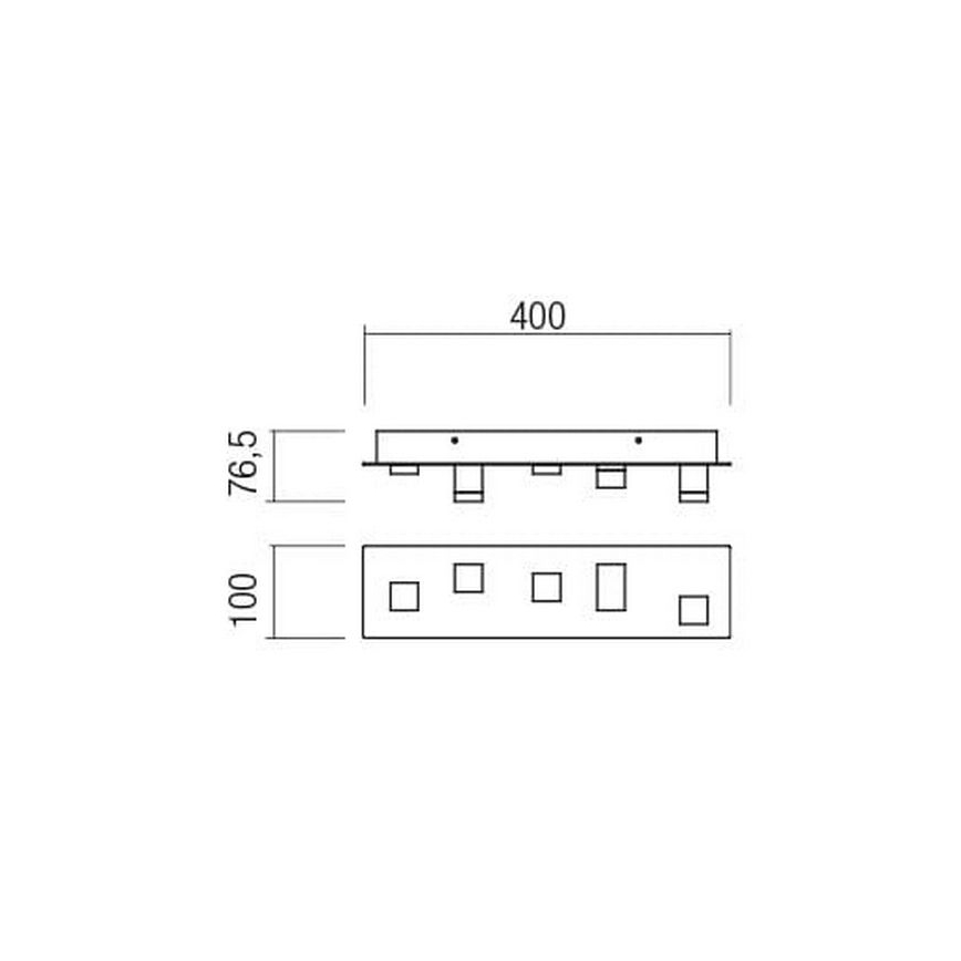 Redo 01-2013 - Стельовий LED світильник PIXEL LED/15W/230V 3000K 40x10 см чорний