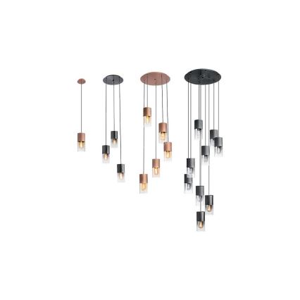 Redo 01-2027 - Подвесная люстра IWI 9xE27/42W/230V черный