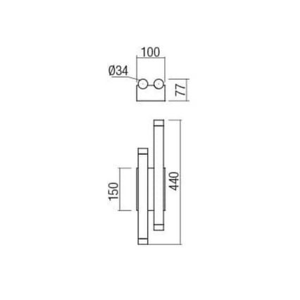 Redo 01-2034 - Светодиодный настенный светильник MADISON 4xLED/4W/230V медный
