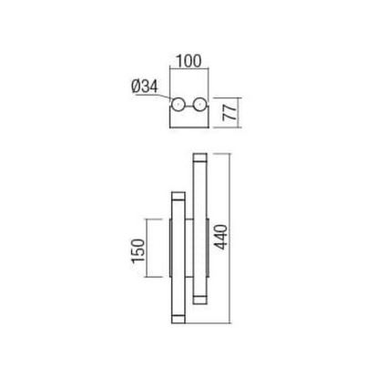 Redo 01-2035 - Светодиодный настенный светильник MADISON 4xLED/4W/230V черный