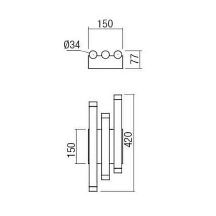 Redo 01-2037 - Светодиодный настенный светильник MADISON 6xLED/4W/230V медный