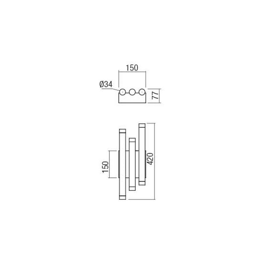 Redo 01-2037 - Светодиодный настенный светильник MADISON 6xLED/4W/230V медный
