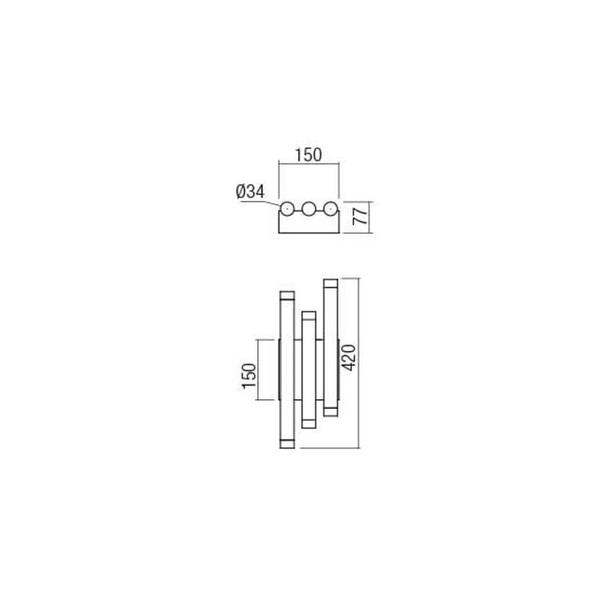 Redo 01-2038 - Светодиодный настенный светильник MADISON 6xLED/4W/230V черный