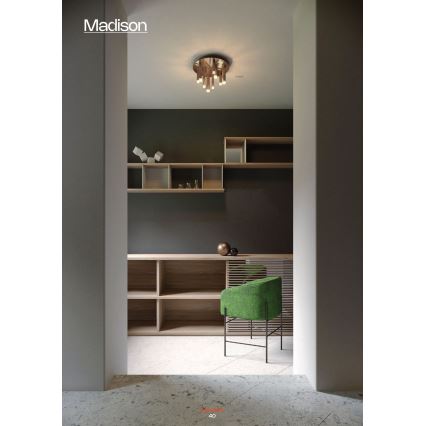 Redo 01-2040 - Светодиодный потолочный светильник MADISON 9xLED/4W/230V медный