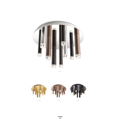 Redo 01-2042 - Стельовий LED світильник MADISON 9xLED/4W/230V глянцевий хром/чорний/мідь