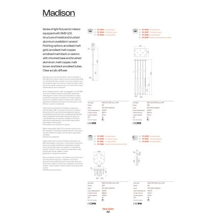 Redo 01-2043 - Світлодіодна підвісна люстра MADISON LED/4W/230V золотий