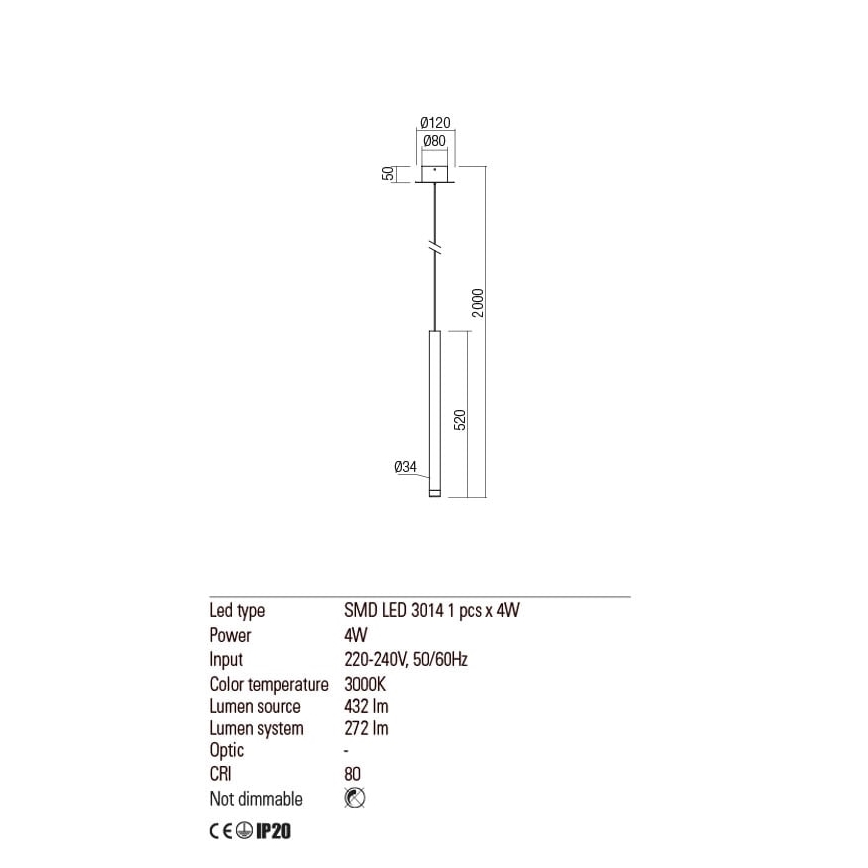 Redo 01-2045 - Світлодіодна підвісна люстра MADISON LED/4W/230V чорний