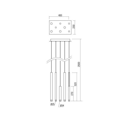 Redo 01-2048 - Светодиодная подвесная люстра MADISON 8xLED/4W/230V черный