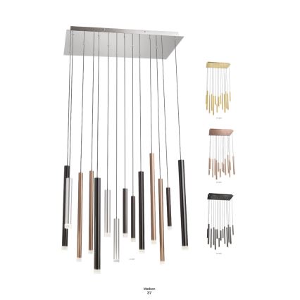 Redo 01-2056 - Світлодіодна підвісна люстра MADISON 14xLED/4W/230V чорний