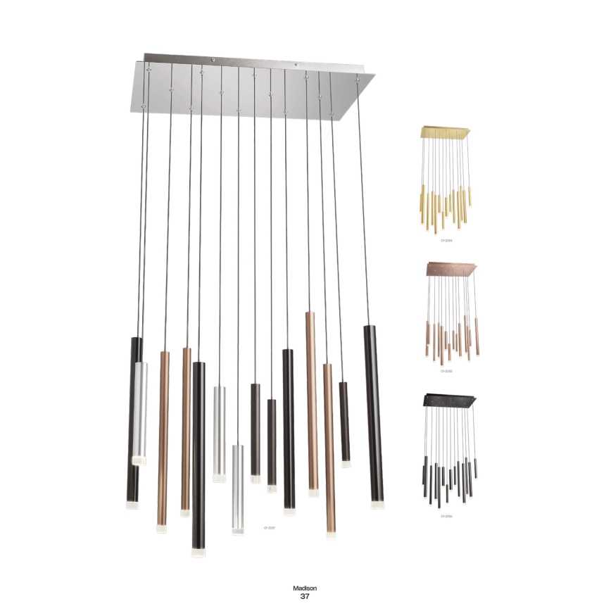 Redo 01-2056 - Світлодіодна підвісна люстра MADISON 14xLED/4W/230V чорний