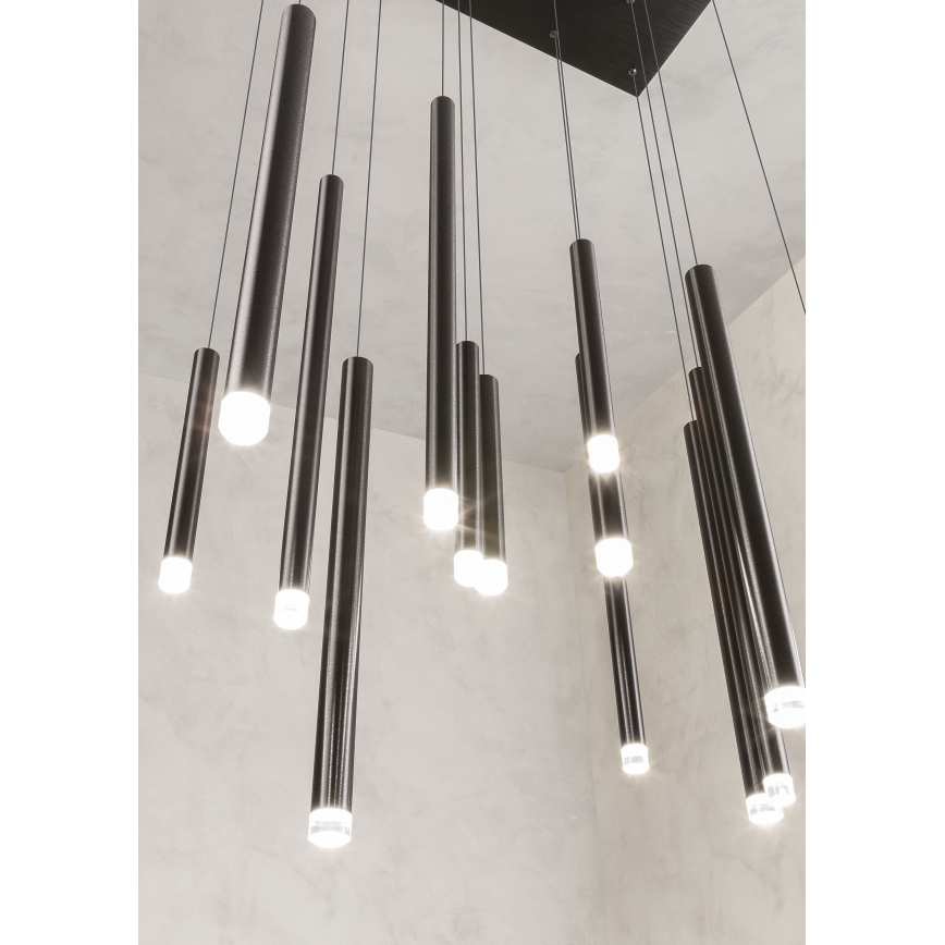 Redo 01-2056 - Світлодіодна підвісна люстра MADISON 14xLED/4W/230V чорний