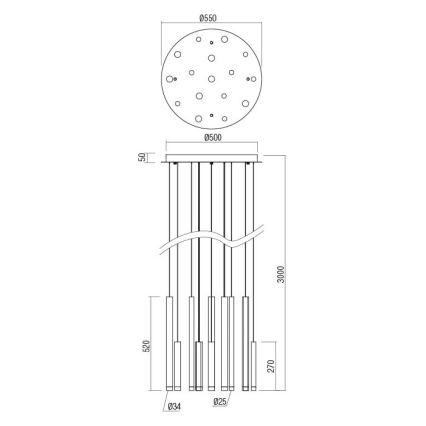 Redo 01-2059 - Світлодіодна підвісна люстра MADISON 16xLED/4W/230V мідь