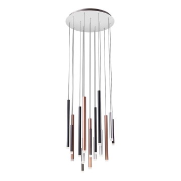 Redo 01-2061 - Светодиодная подвесная люстра MADISON 16xLED/4W/230V блестящий хром/черный/медный