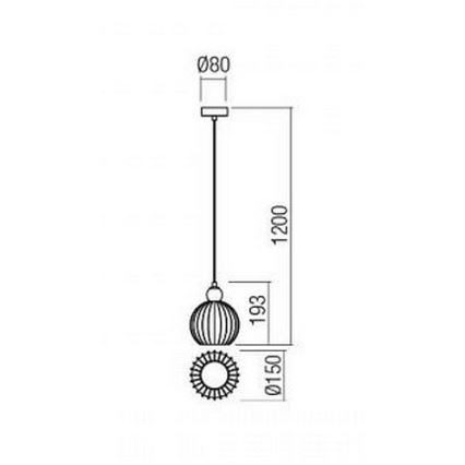 Redo 01-2063 - Підвісна люстра PLUMEN 1x/E14/40W/230V діаметр 15 см сірий