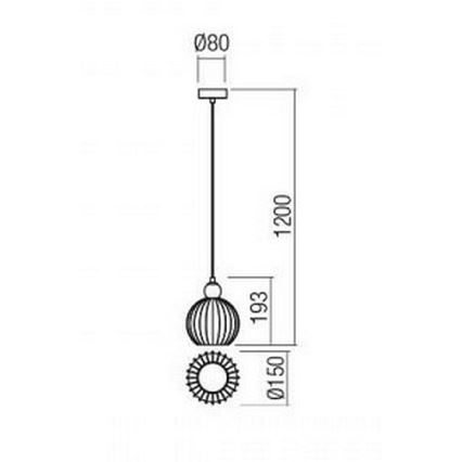 Redo 01-2064 - Підвісна люстра PLUMEN 1xE14/40W/230V діаметр 15 см мідь
