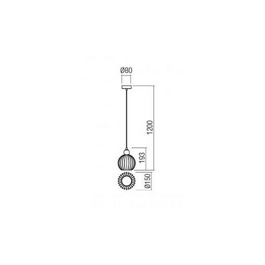 Redo 01-2064 - Підвісна люстра PLUMEN 1xE14/40W/230V діаметр 15 см мідь