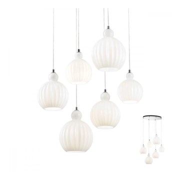 Redo 01-2068 - Подвесная люстра PLUMEN 6xE14/42W/230V белый