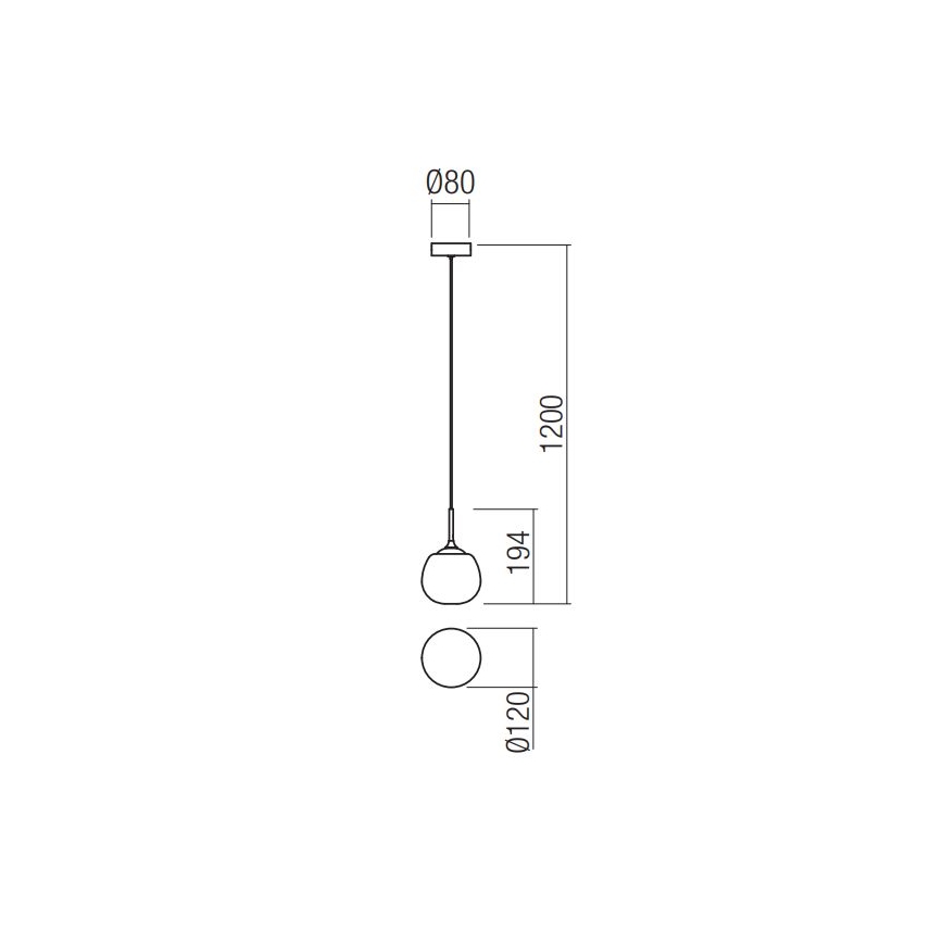 Redo 01-2081 - Подвесной светильник на тросе KIWI 1xG9/40W/230V Ø 12 см глянцевый хром/белый