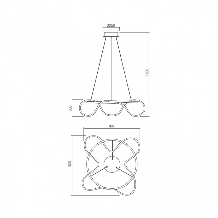 Redo 01-2112 - Светодиодная подвесная люстра с регулированием яркости CORRAL LED/60W/230V 3000K золотистый