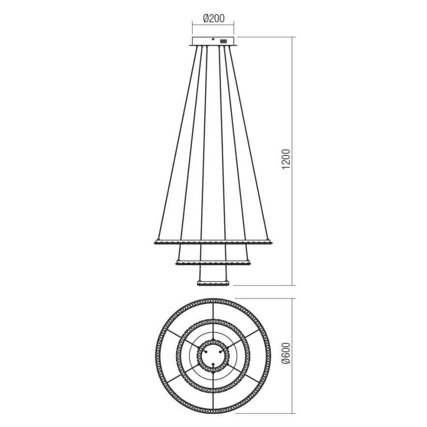 Redo 01-2173 - Светодиодная подвесная люстра NUNZIA LED/54W/230V