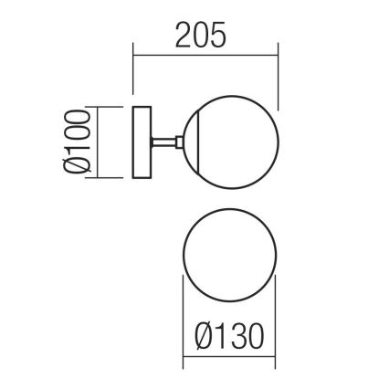 Redo 01-2175 - Настенный светильник SEMIA 1xE14/28W/230V чёрный/дымчатый