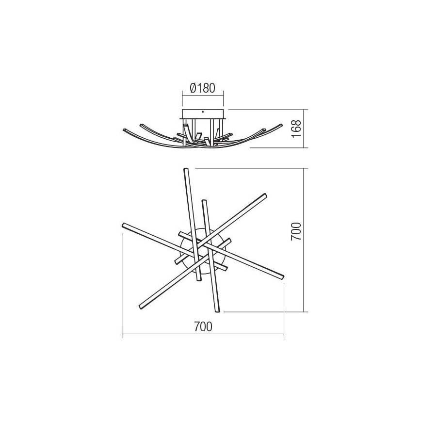 Redo 01-2187 - Светодиодный потолочный светильник SPATHA 6xLED/6W/230V 3000K золотистый