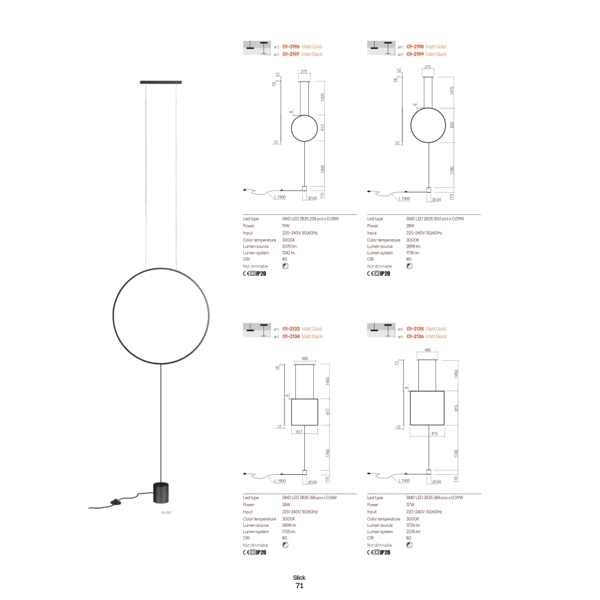 Redo 01-2197 - Світлодіодна підлогова лампа SLICK LED/19W/230V чорна