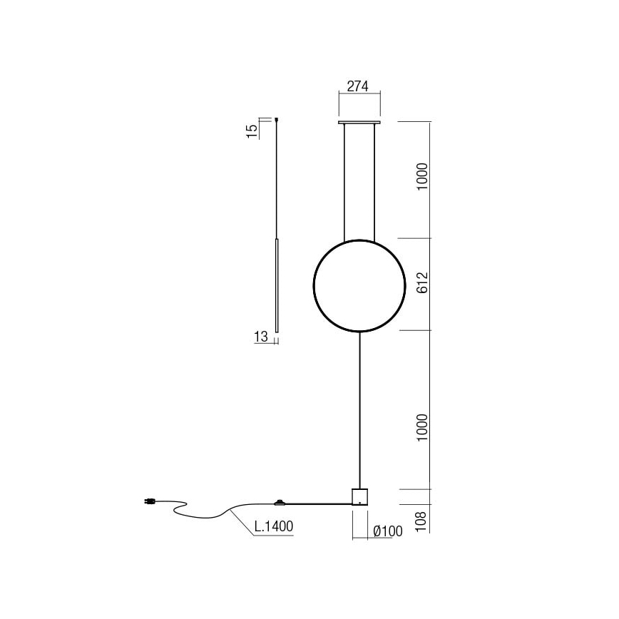 Redo 01-2197 - Світлодіодна підлогова лампа SLICK LED/19W/230V чорна