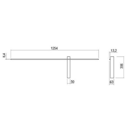 Redo 01-2200 - LED Настенный светильник TANGENT LED/14W/230V 3000K 125,4 см белый