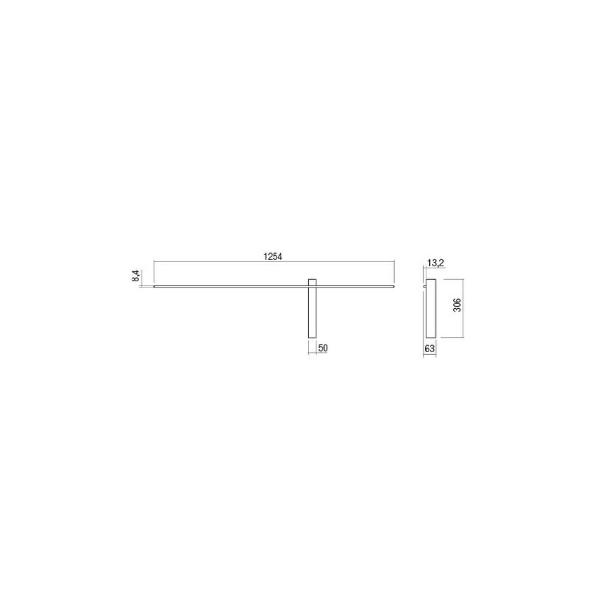 Redo 01-2200 - LED Настенный светильник TANGENT LED/14W/230V 3000K 125,4 см белый