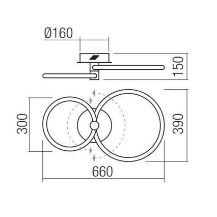 Redo 01-2221 - Диммируемый потолочный светильник SPELL LED/32W/230V белый