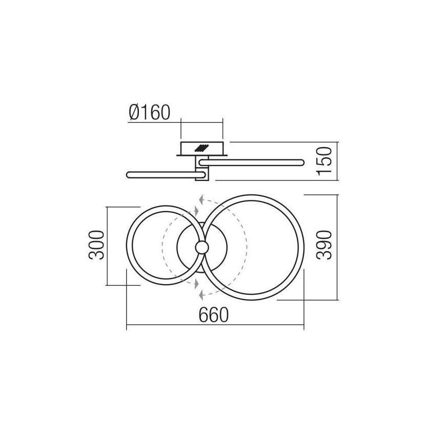 Redo 01-2221 - Диммируемый потолочный светильник SPELL LED/32W/230V белый