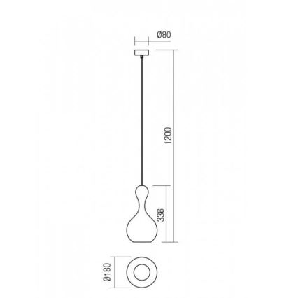 Redo 01-2255 - Подвесная люстра LOB 1xE27/42W/230V диаметр 18 см бежевый