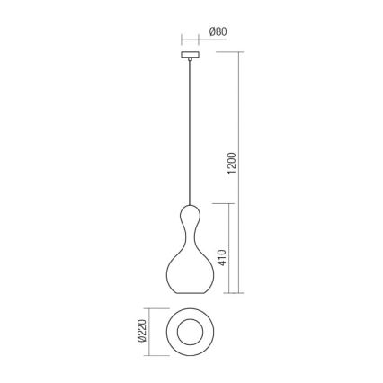 Redo 01-2258 - Подвесная люстра LOB 1xE27/42W/230V диаметр 22 см бежевый