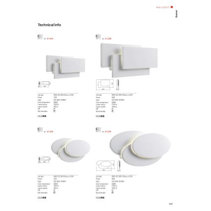 Redo 01-2297 - LED настенный светильник GAMER LED/36W/230V белый