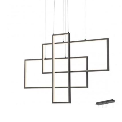 Redo 01-2315 - Підвісна світлодіодна люстра з регулюванням яскравості PLANA LED/60W/230V чорна