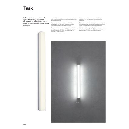 Redo 01-2331 - LED дзеркало для ванної кімнати з підсвіткою TASK LED/24W/230V 120 cm CRI 90 IP44 полірований хром