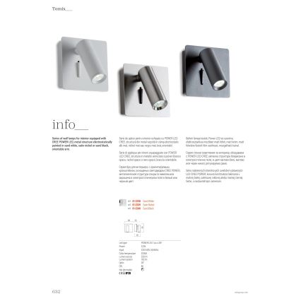 Redo 01-2338 - Світлодіодний настінний точковий світильник TOMIX LED/3,2W/230V білий
