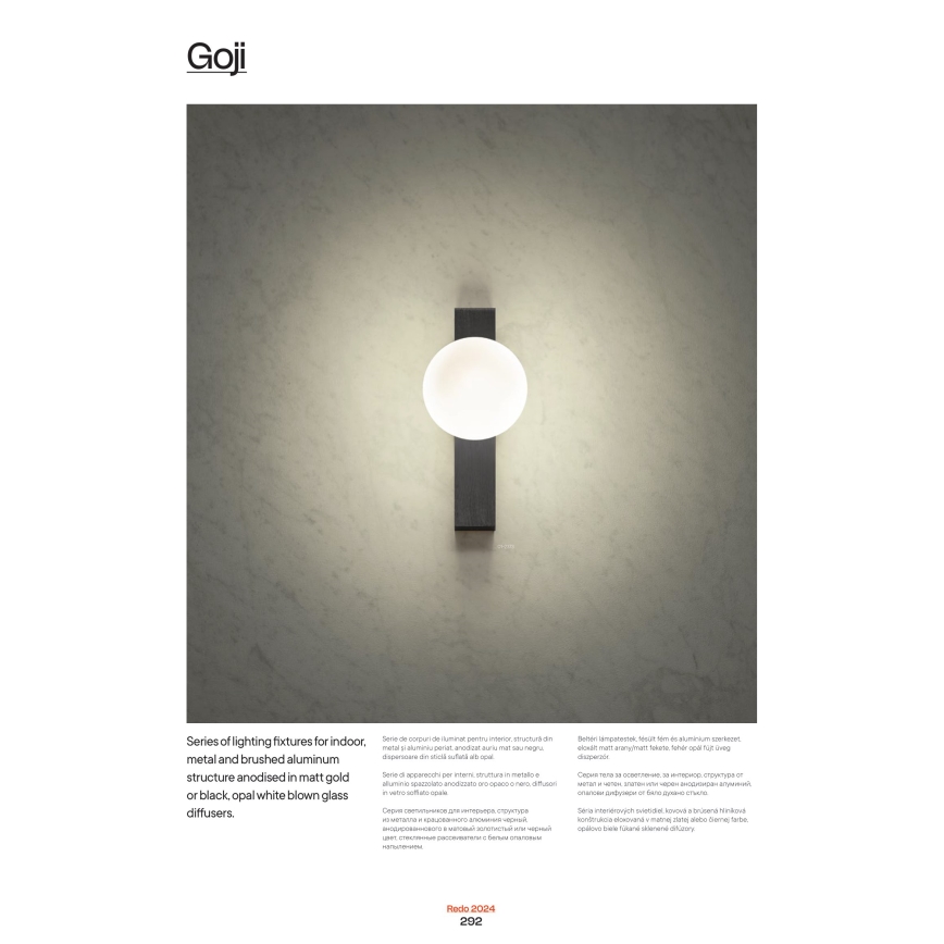 Redo 01-2377 - Подвесная люстра GOJI 8xG9/28W/230V черный