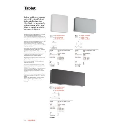 Redo 01-2384 - настенный светильник TABLET LED/11W/230V 3000K CRI 90 черный