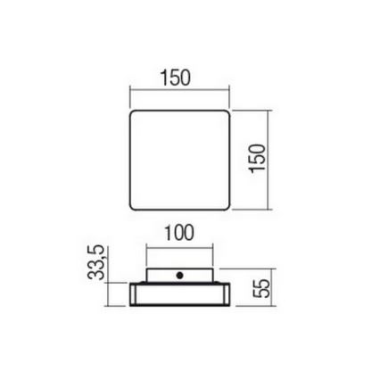 Redo 01-2384 - настенный светильник TABLET LED/11W/230V 3000K CRI 90 черный
