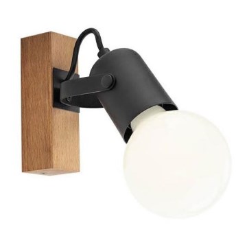 Redo 01-2415 - Настенный светильник TAFFI 1xE27/42W/230V черная/бук