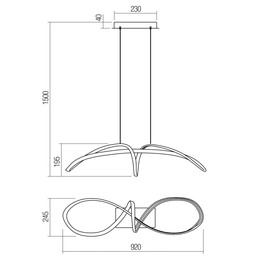 Redo 01-2455 - Світлодіодна підвісна люстра LAMON LED/57W/230V чорний